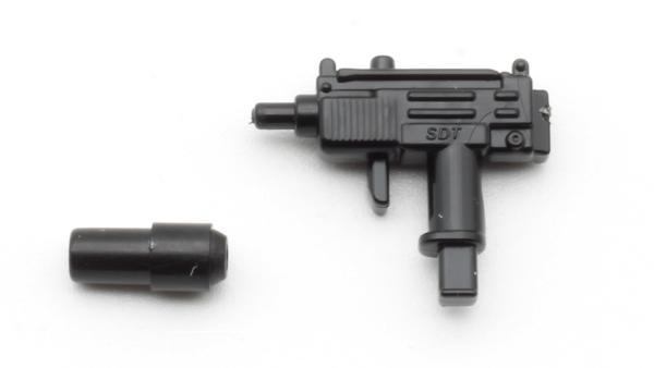 Minifig Cat Mini-Uzi Submachine Gun with detachable Silencer